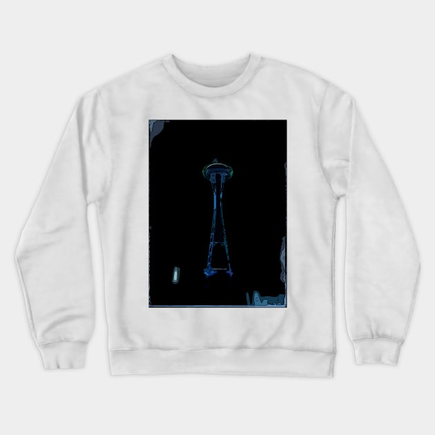Seattle Space Needle Crewneck Sweatshirt by WelshDesigns